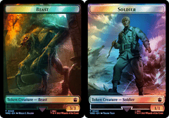 Beast (0049) // Soldier (0040) Double-Sided Token - Surge Foil